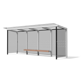 Egoe X avtobusna nadstrešnica s stekleno streho 5,5 x 1,7 m, X3-410-SS