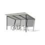 Egoe X Fahrradüberdachung 4,2 x 2,5 m (10 Fahrräder), X3-V310-SS