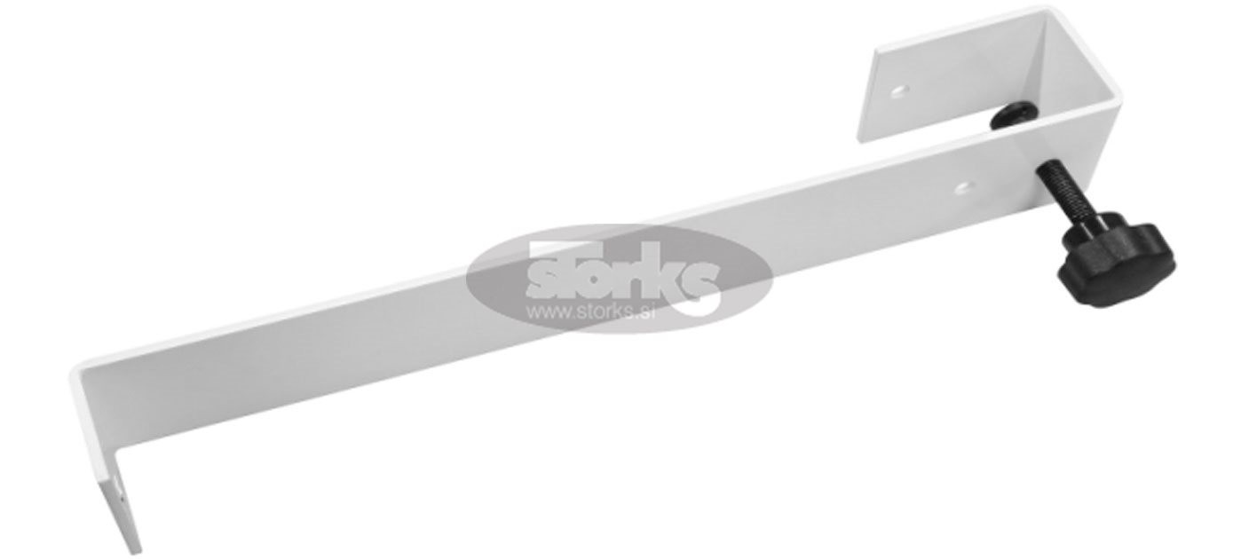 Bracket for mounting under umbrellas, awnings and structures