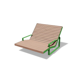 Egoe I Double Deckchair with Armrests, I1-3451