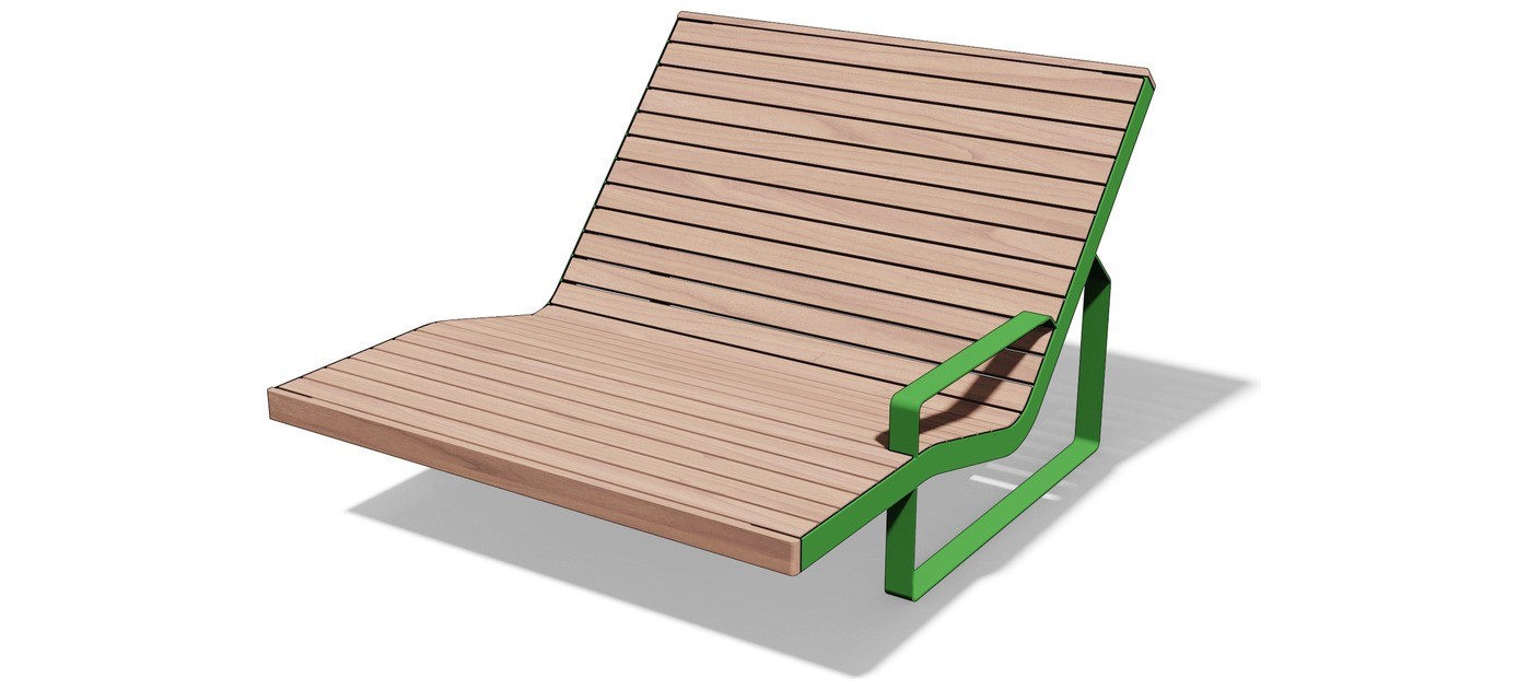 Egoe I Double Deckchair with Armrest, I1-3471