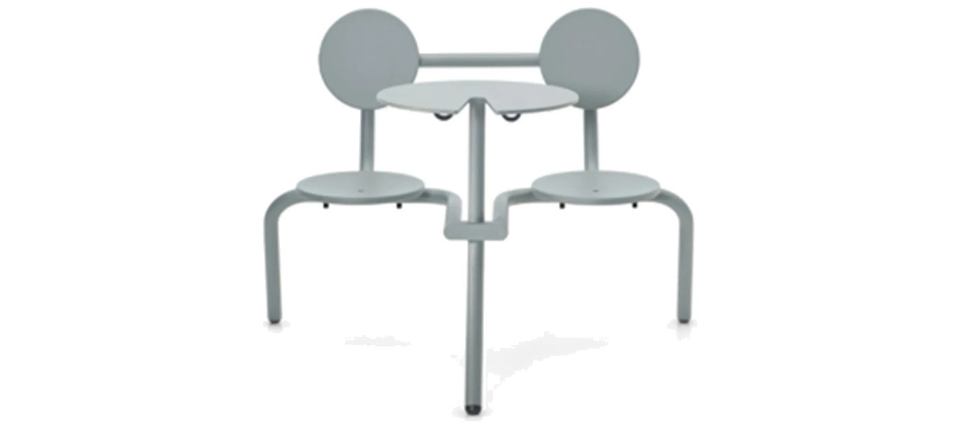 Extremis Bistroo two-seater dining set, Verdigris (RGB 133 147 142)