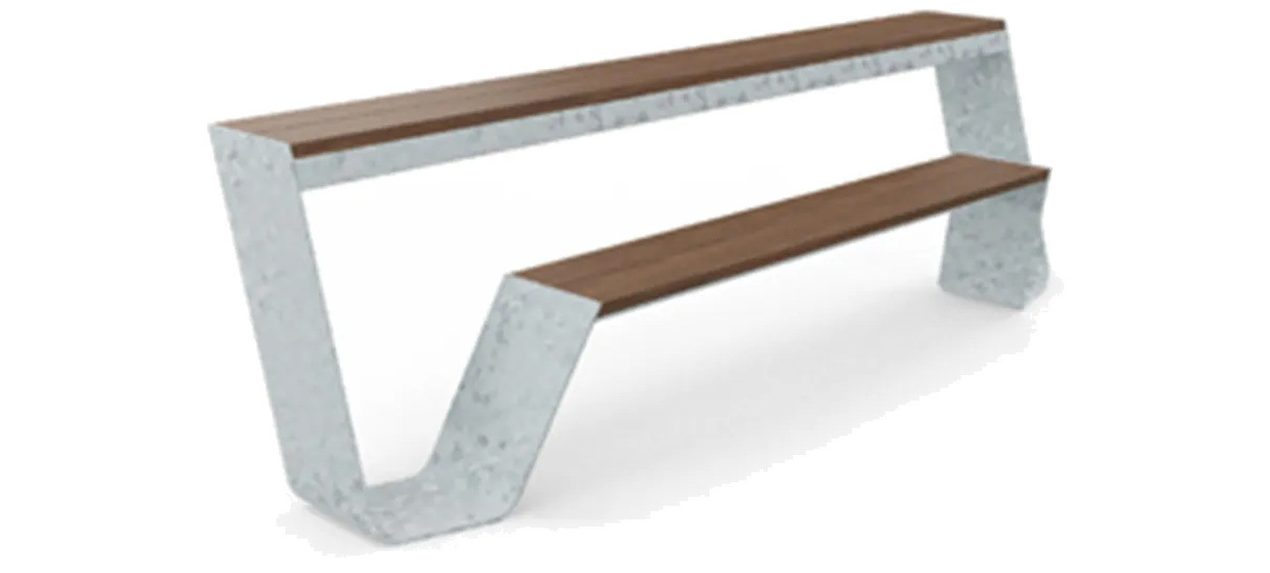 Extremis Hopper bench, Galvanised steel