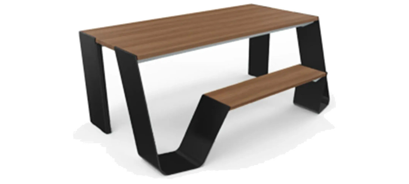 Extremis Hopper Picknicktisch, Holz, Schwarz (RAL9005)