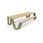 Extremis Hopper picnic table, wood, Reed green (RAL6013)