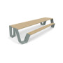 Extremis Hopper picnic table, wood, Verdigris (RGB 133 147 142)