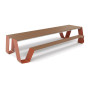 Extremis Hopper piknik miza, les, Bakreno rjava (RAL8004)