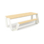 Extremis Hopper piknik miza, les, Umazano bela (RAL9002)