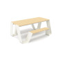 Extremis Hopper piknik miza, les, Umazano bela (RAL9002)