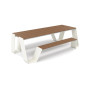 Extremis Hopper piknik miza, les, Umazano bela (RAL9002)