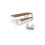 Extremis Hopper Picknicktisch, Holz, Grauweiß (RAL9002)