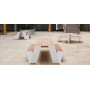 Extremis Hopper picnic table, wood, setting 7