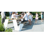 Extremis Hopper picnic table, wood, setting 21