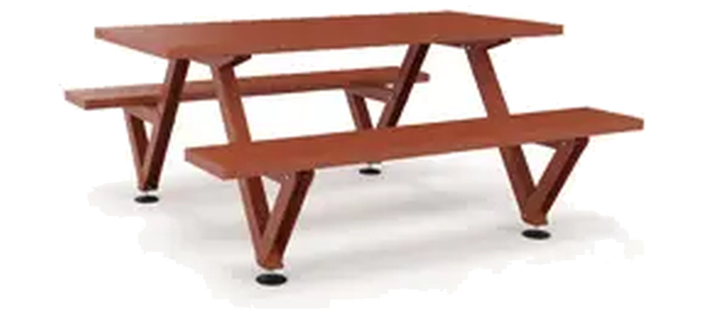 Extremis Marina picnic table, Copper brown (RAL8004)