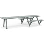Extremis Marina Combo table with bench, Verdigris (RGB 133 147 142)