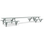 Extremis Marina Combo table with bench, Verdigris (RGB 133 147 142)