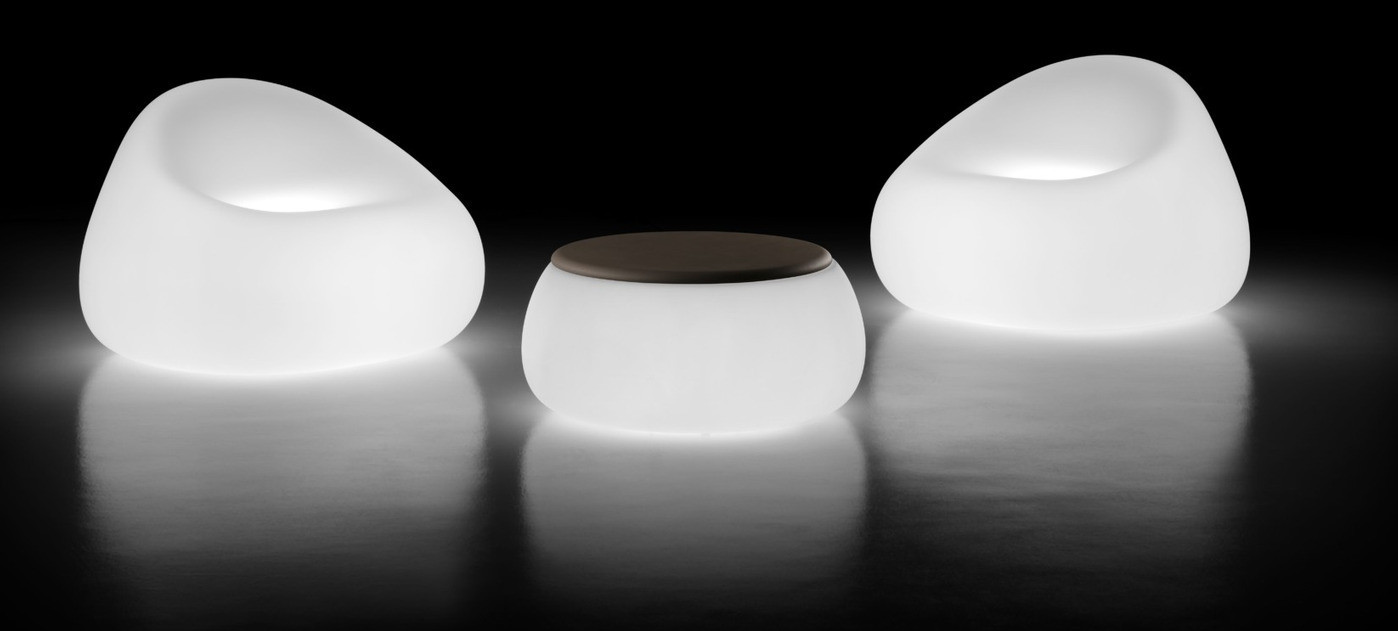 Plust T Ball tavolino, X4 White Light / Taupe
