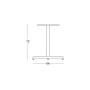 Plust Table metal structure, dimensions