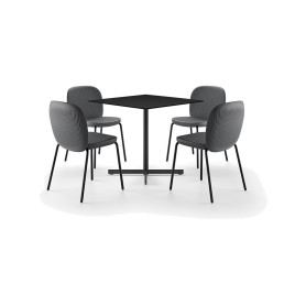 Plust Fade stack chair with metal legs, S4 Granite