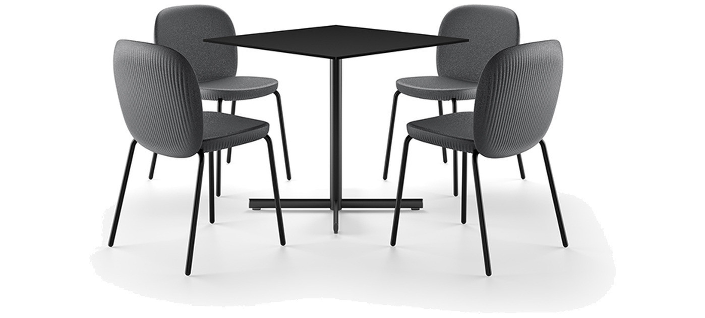 Plust Fade stack chair with metal legs, S4 Granite