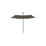 Infina hexagonaler Sonnenschirm, R300 cm mit Schutzhülle, Schwarz RAL 9005, Solidum Taupe