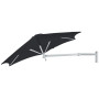Paraflex WALL runder Sonnenschirm, R270 cm mit NEO-Arm und Wandhalterung, Eloxiertes Aluminium, Sunbrella Black