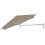 Paraflex WALL okrogel senčnik, R270 cm z NEO roko in stenskim nosilcem, Luksiran aluminij, Sunbrella Sand