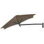 Paraflex WALL okrogel senčnik, R270 cm z NEO roko in stenskim nosilcem, Črna RAL 9005, Solidum Taupe
