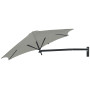 Paraflex WALL runder Sonnenschirm, R270 cm mit NEO-Arm und Wandhalterung, Schwarz RAL 9005, Solidum Grey