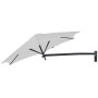 Paraflex WALL round umbrella, R270 cm with NEO arm and wall mount, Black RAL 9005, Sunbrella Marble