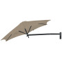 Paraflex WALL round umbrella, R270 cm with NEO arm and wall mount, Black RAL 9005, Sunbrella Sand