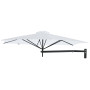 Paraflex WALL round umbrella, R300 cm with NEO arm and wall mount, Black RAL 9005, Solidum Natural