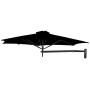 Paraflex WALL round umbrella, R300 cm with NEO arm and wall mount, Black RAL 9005, Sunbrella Black