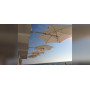 Paraflex WALL round umbrella, R300 cm with NEO arm and wall mount, setting 4