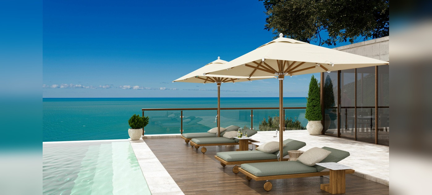 Tuuci Ocean Master MAX Northstar Nautical Teak suncobran