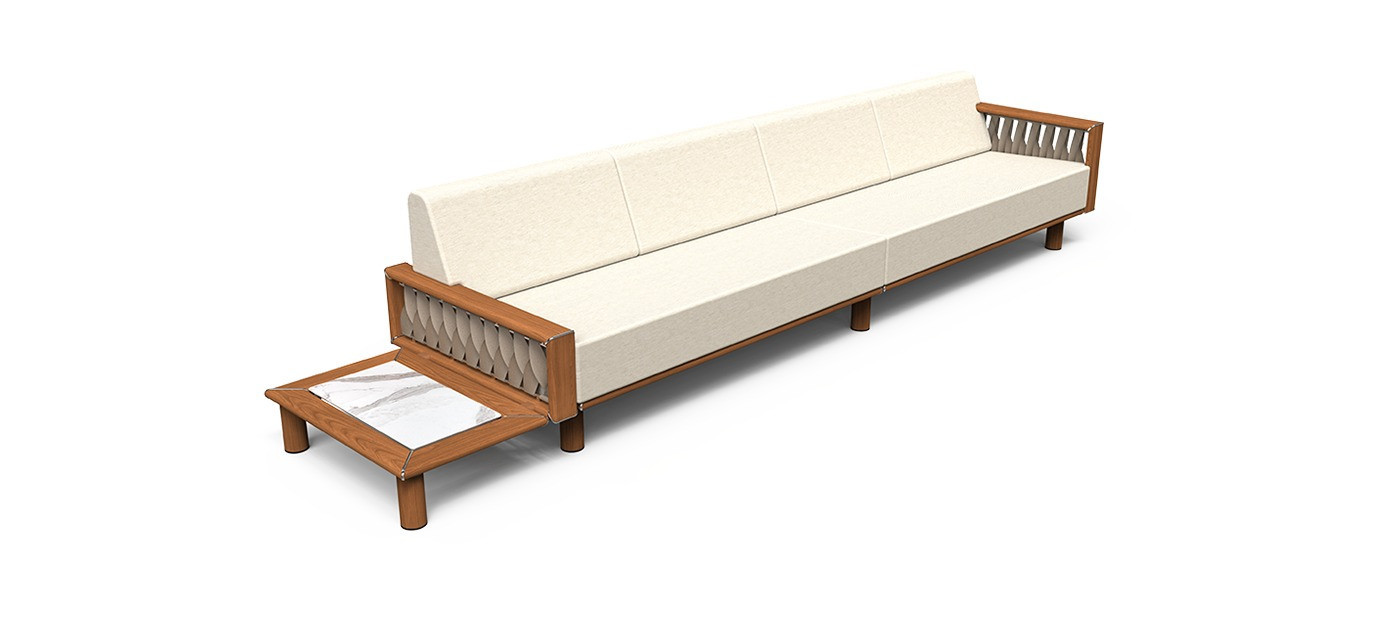 Tuuci Sail Sofa with Left Plinth Table