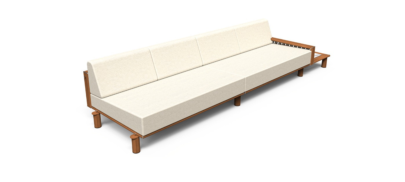 Tuuci Sail Right Arm Sectional with Plinth Table