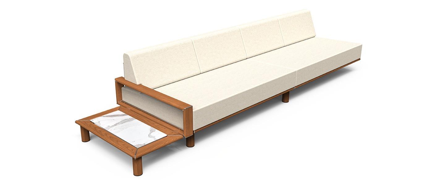 Tuuci Horizon modulo con bracciolo sinistro e tavolino