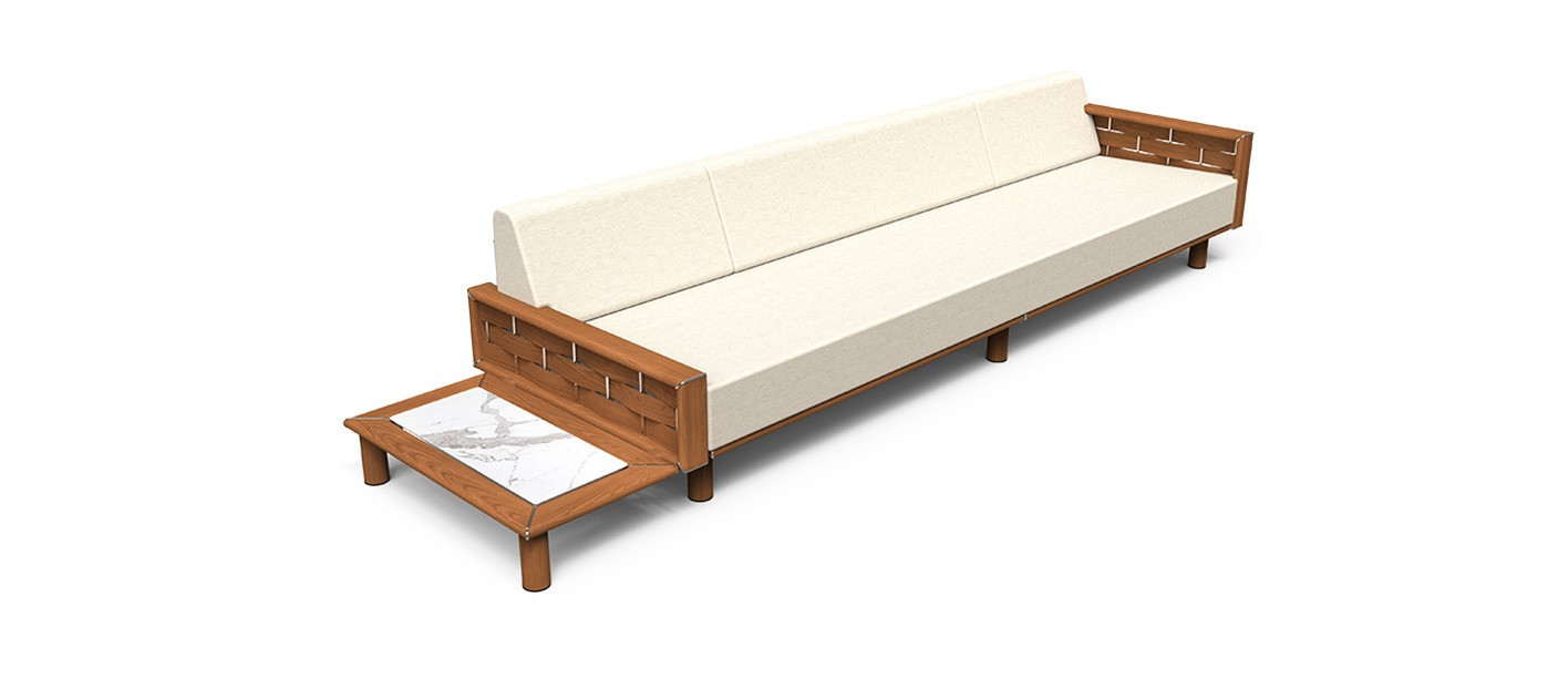 Tuuci Luma Sofa mit linkem Beistelltisch