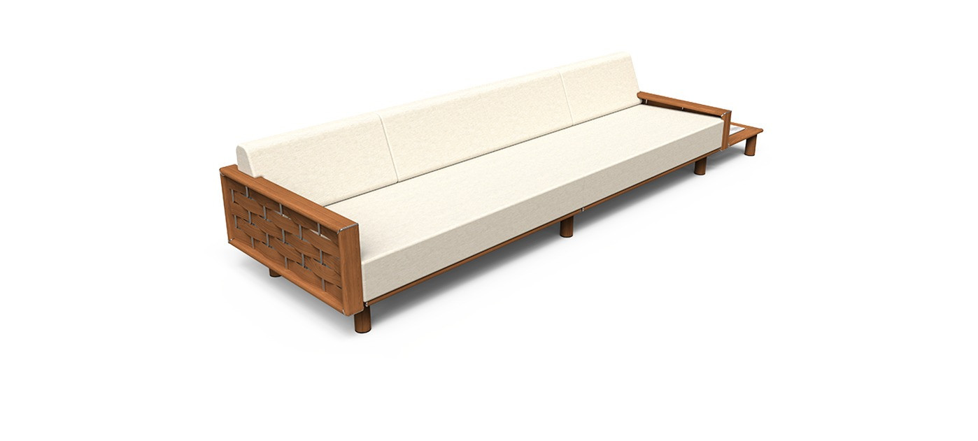Tuuci Luma Sofa with Right Plinth Table
