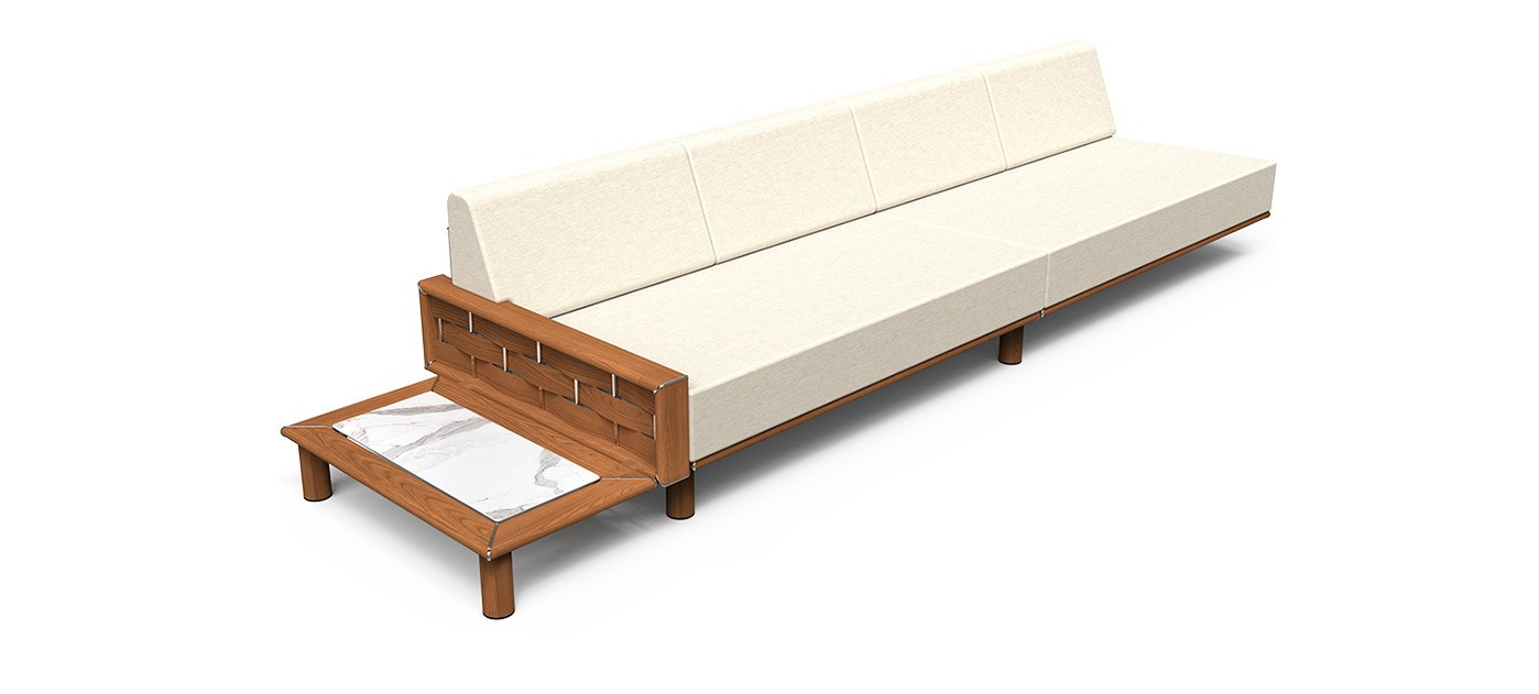 Tuuci Luma Left Arm Sectional with Plinth Table