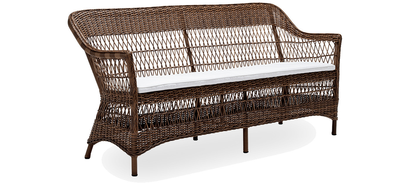 Sika-Design Charlot Exterior divano a 3 posti, Marrone (ALU)