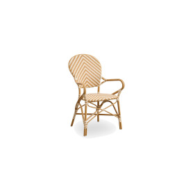 Sika-Design Isabell Exterior armchair, Almond (ALU), Chevron ivory & honey