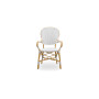 Sika-Design Isabell Exterior stol z nasloni za roke, Mandljeva (ALU), Bela s cappuccino piko, pogled 5