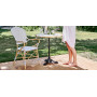 Sika-Design Isabell Exterior armchair, Almond (ALU), White w/ cappuccino dot, ambient 2