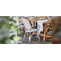Sika-Design Isabell Exterior stolica s naslonima za ruke, Taupe (ALU), Siva s bijelom točkom, ambijent
