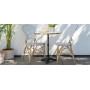 Sika-Design Isabell Exterior stol, Mandljeva (ALU), Bela s cappuccino piko, ambient