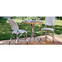 Sika-Design Isabell Exterior Stuhl, Taupe (ALU), Grau mit weißem Punkt, Ambiente