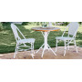Sika-Design Sofie Exterior sedia, Bianco (ALU), Bianco con pois cappuccino, ambientazione