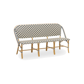 Sika-Design Sofie Exterior panca a 3 posti, Starweave avorio, blu navy e cappuccino